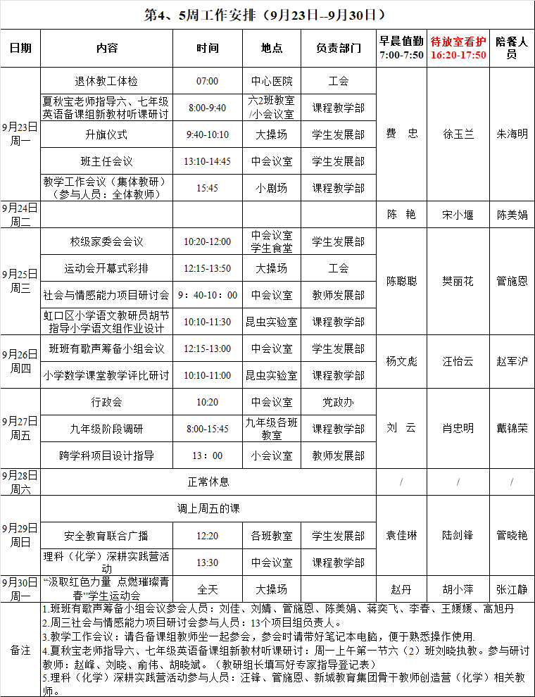 2024学年第一学期第4、5周工作安排.png