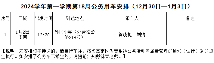 2024学年第一学期第18周公务用车安排.png